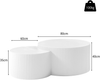 Couchtisch-Set H 40 x T 80 x B 80 cm aus MDF in Weiß, platzsparend kombinierbar, mit Wellenkante Bild 3