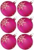 Weihnachtskugeln Set, 6 pink Kugeln Ø 8cm Kristallblüten, Thüringer Glas Weihnachtsschmuck Bild 1