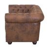 Edles Chesterfield Sofa 2 Sitzer in Mikrofaser Vintage braun Bild 4