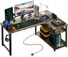 GTPLAYER Schreibtisch Gaming Tisch Eckschreibtisch mit Regal USB-Ladeanschluss und Steckdose (1 Tisch), 120/100cm Computertisch L Form, PC Tisch für Büro, Heimbüro Bild 4