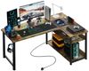 GTPLAYER Schreibtisch Gaming Tisch Eckschreibtisch mit Regal USB-Ladeanschluss und Steckdose (1 Tisch), 120/100cm Computertisch L Form, PC Tisch für Büro, Heimbüro Bild 5