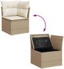 vidaXL 6-tlg. Garten-Sofagarnitur mit Kissen Beige Poly Rattan 3256443 Bild 4
