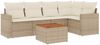 vidaXL 6-tlg. Garten-Sofagarnitur mit Kissen Beige Poly Rattan 3256443 Bild 2