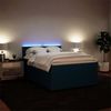vidaXL Boxspringbett mit Matratze Blau 140x200 cm Samt 3290062 Bild 4