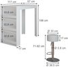 Bartisch-Set Repose Weiß 57 x 117 cm mit 2 Barhockern Vicco Bild 2