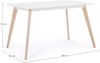 Esstisch Migelo aus MDF, klassischer Stil, weiß, 120x80 cm, Gestell aus Buche, geeignet für 4–6 Personen Bild 3