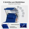 CASARIA® 2er Set Alu Sonnenliege Klappbar Wetterfest Gartenliege Mit Dach Blau Bild 4