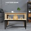 Sitzbank Holz Kiefer für 2 Personen 220kg robust Anti-Rutsch Wohnzimmer Küche Bank,Natur Bild 4