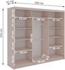 Schwebetürenschrank WALENCJA mit Spiegel & Lacobel-Glas, moderner Kleiderschrank, Breite 240 cm, High-Gloss Design - Kaschmir und Grau Bild 5