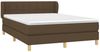 Doppelbett, Polsterbett mit Matratze Stoff Dunkelbraun 140x190 cm Bild 3