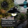 LUXULA LED Solarleuchte Campingleuchte Schwarz, LED fest integriert, 3000K Warmweiß, Solar Hängeleuchte 200lm Dimmbar Robust und Wetterfest Bild 3