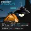 LUXULA LED Solarleuchte Campingleuchte Schwarz, LED fest integriert, 3000K Warmweiß, Solar Hängeleuchte 200lm Dimmbar Robust und Wetterfest Bild 2