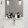 HOOZ Wandregal Glasregal, Wandablage ESG 30x13 cm, rechteckig, mit Halterung Weiß, Regal Glas, Platzsparende Wandboard für Dusche, Bad, Küche oder Wohnraum Bild 3