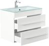 Badmöbel Vitro 750 mit Glaswaschbecken SoftClose weiss hochglanz : Weiss hochglanz Bild 2