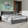 Polsterbett 180x200 cm aus Samt mit Stauraum – Chesterfield-Optik, hohes Kopfteil Bild 2