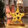 LED Adventsstern, Holz, Pinie, Timer, Batterie, H 49 cm Bild 2