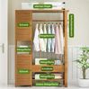 WAOHO Kleiderständer Kleiderschrank, Kleiderständer mit Schrank und Schubladen Bild 2