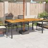 vidaXL Gartentisch Schwarz 180x90x75 cm Poly Rattan Akazienholz 366279 Bild 3