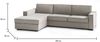 Dmora Sofa mit Halbinsel Sodalite, Ecksofa mit Sinistra-Stauraum-Halbinsel, schmale Armlehnen, 100 % Made in Italy, Cm 260x95h90, Tortora Bild 3