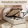 Flieks Polsterbett, Hydraulisches Kinderbett 90x200cm mit gepolstertem Kopfteil & Stauraum Bild 4
