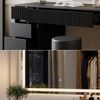 Schminktisch Omira Schwarz 120 cm mit LED-Spiegel und Hocker Vicco Bild 5