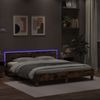 vidaXL Bettgestell mit Kopfteil und LED-Beleuchtung Räuchereiche 3207529 Bild 4