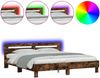 vidaXL Bettgestell mit Kopfteil und LED-Beleuchtung Räuchereiche 3207529 Bild 2