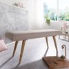 Sitzbank Bank SABO Massivholz- Stoff Beige 117x38x51cm Bild 2