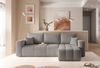 Ecksofa Schlafsofa Sofa LEROS in Stoff Manila Grau Ottomane Rechts Bild 2