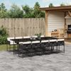 vidaXL 11-tlg. Garten-Essgruppe mit Kissen Schwarz Poly Rattan 3211290 Bild 1