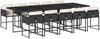 vidaXL 11-tlg. Garten-Essgruppe mit Kissen Schwarz Poly Rattan 3211290 Bild 2