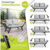 KESSER® Gartenbank Polyrattan Luna mit Liegefunktion Gartensofa 4-in-1 Verstellfunktion Gartencouch Wetterfest, Balkonsofa Verstellbare Armlehnen, Extra Dicke & Weiche Polster, Garten/Balkon/Terrasse Schwarz / Grau Bild 2