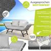 KESSER® Gartenbank Polyrattan Luna mit Liegefunktion Gartensofa 4-in-1 Verstellfunktion Gartencouch Wetterfest, Balkonsofa Verstellbare Armlehnen, Extra Dicke & Weiche Polster, Garten/Balkon/Terrasse Schwarz / Grau Bild 3