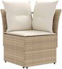 vidaXL Gartenarmsessel mit Ecksofa 2 Stück Beige und Creme PE-Rattan 42025373 Bild 4