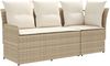 vidaXL Gartenarmsessel mit Ecksofa 2 Stück Beige und Creme PE-Rattan 42025373 Bild 2