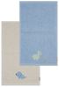 Sterntaler Kinderhandtuch 2er Pack Dino Rexi - Handtücher Set aus saugfähiger Baumwolle angenehm auf der Haut - Kinder Handtücher mit edlen Webkanten und Applikation, blau Bild 4