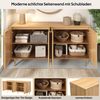 Modernes Sideboard Naturholz, 140x40x72 cm, 4 Türen, verstellbare Einlegeböden Bild 5