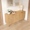 Modernes Sideboard Naturholz, 140x40x72 cm, 4 Türen, verstellbare Einlegeböden Bild 4