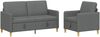 vidaXL Sofa Set mit Stauraum 2 pcs Dunkelgrau Polyester 3429177 Bild 2