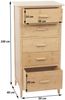 Bambus Kommode HWC-M24, Badezimmerschrank Schrank Anrichte Badschrank Beistellschrank Regal, 5 Schubladen, 100x50x40cm Bild 3
