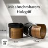 MiaMio Espressotasse ohne Henkel mit Holzmanschette, 100 ml, Schwarz, 4-tlg, Keramik Bild 4