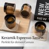 MiaMio Espressotasse ohne Henkel mit Holzmanschette, 100 ml, Schwarz, 4-tlg, Keramik Bild 2
