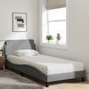 vidaXL Bett mit Matratze "Dover" Hellgrau 90x190 cm Stoff 3208304 Bild 3