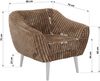 Polstersessel PIRS 1 skandinavischer Design 1-Sitzer, Sessel mit Wellenfederung, weiße Füße, Einzelsessel, Hoher Sitzkomfort - Braun Cord Bild 5