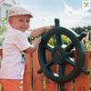 Fungoo Spielturm "Fortress Spider+", teak,mit Rutsche, Holzdach, Griffe, Leiter, Kletterturm und Schaukel Bild 4