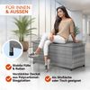 Casaria Auflagenbox Poly Rattan Rollbar Garten Box Grau Bild 4