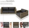 tectake Sitzgruppe Modulares Rattanset aus Aluminium, Dicke der Sitzpolster 11 cm, (Loungeset Villanova, für Außen in Anthrazit-meliert), Eckelemente und Sessel, wetterfest und UV-beständig, hochwertig Bild 3