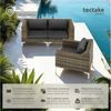 tectake Sitzgruppe Modulares Rattanset aus Aluminium, Dicke der Sitzpolster 11 cm, (Loungeset Villanova, für Außen in Anthrazit-meliert), Eckelemente und Sessel, wetterfest und UV-beständig, hochwertig Bild 2