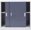 Aktenschrank Boston HWC-F41, Stahlschrank Büroschrank, mit abschließbaren Schiebetüren 90x90x45cm ~ anthrazit Bild 5