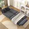 2-Sitzer Schlafsofa 215 x 81,5 x 41 cm aus Velours mit verstellbarer Rückenlehne Bild 4